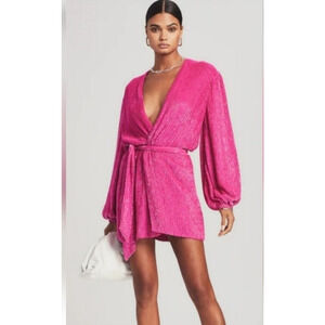 Retrofete Gabrielle Pink Mini Robe Dress